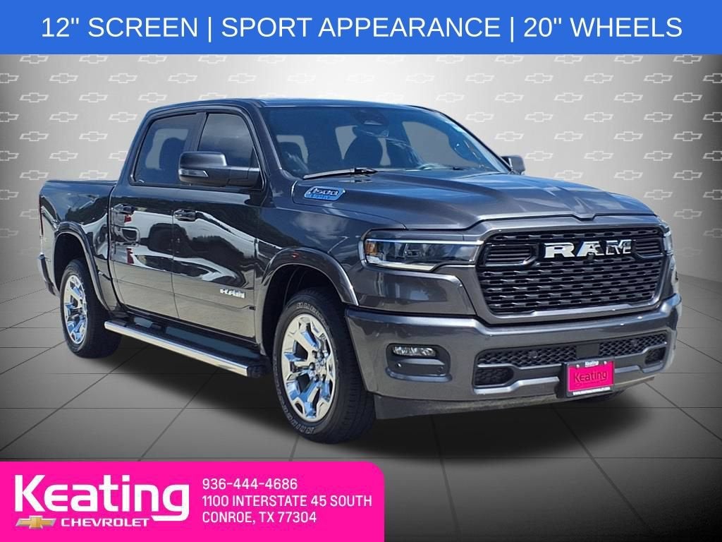 2025 RAM 1500 Lone Star Crew Cab 4x2 5'7" Box in Gray — front three-quarter view