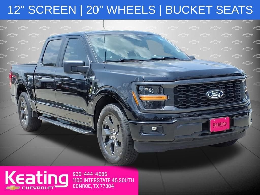 2025 Ford F-150 STX in Black — front three-quarter view