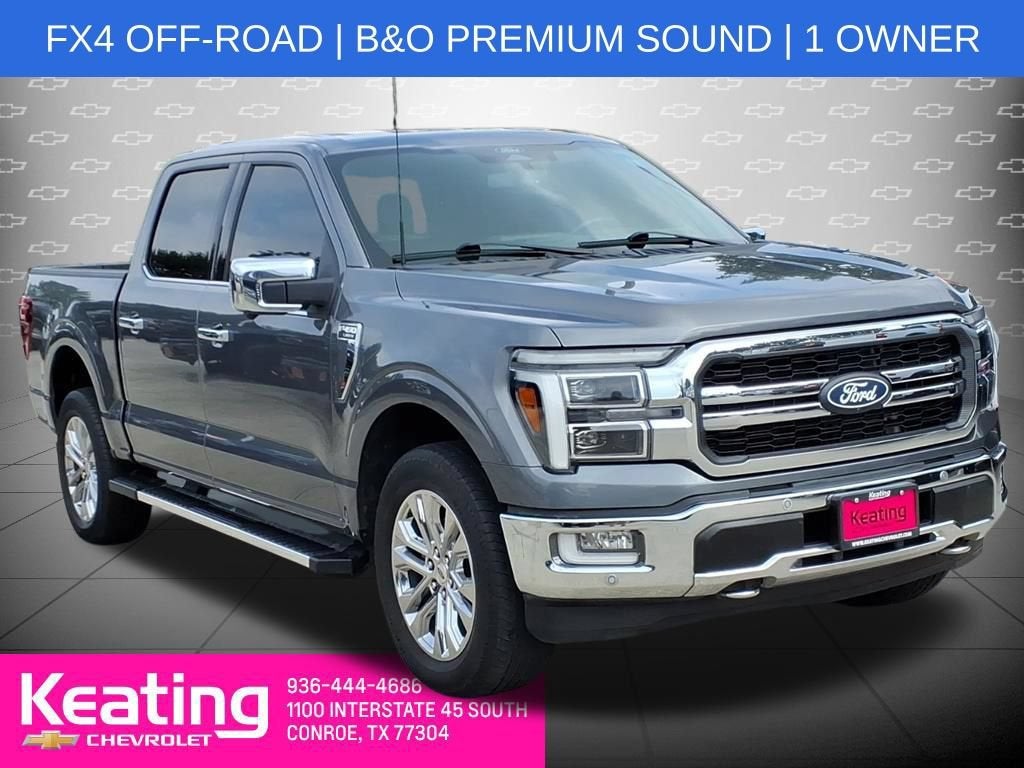 2024 Ford F-150 LARIAT in Gray — front three-quarter view