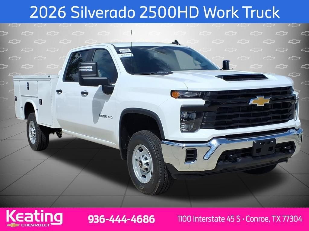 2026 Chevrolet Silverado 2500 HD WT in Summit White — front three-quarter view
