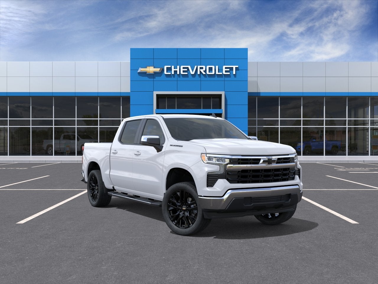 2026 Chevrolet Silverado 1500 LT in Summit White — front three-quarter view