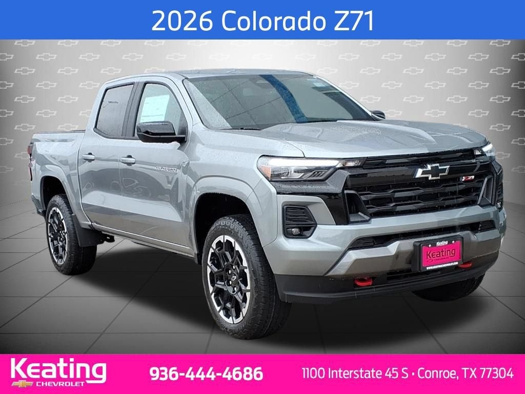 2026 Chevrolet Colorado Z71 in Sterling Gray Metallic — front three-quarter view