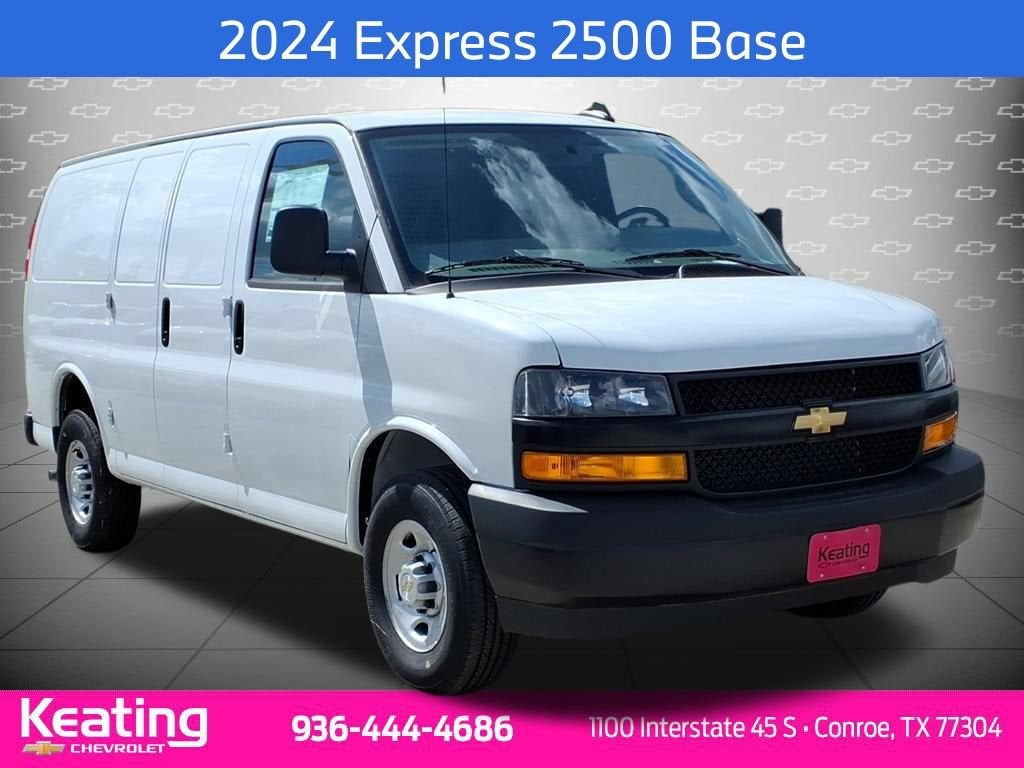 2024 Chevrolet Express Cargo 2500 WT in Summit White — front three-quarter view
