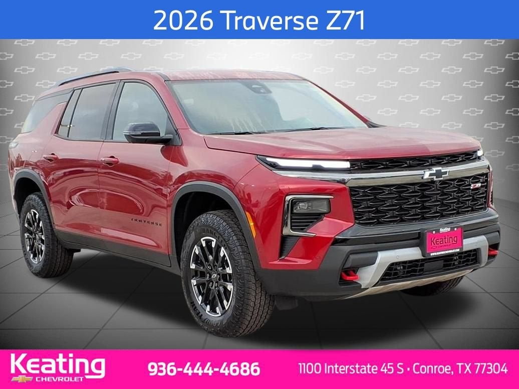 2026 Chevrolet Traverse Z71 in Radiant Red Tintcoat — front three-quarter view