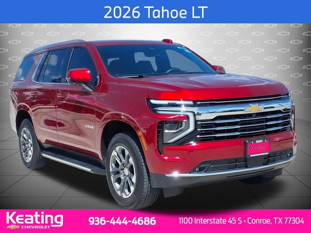 2026 Chevrolet Tahoe LT in Radiant Red Tintcoat — front three-quarter view