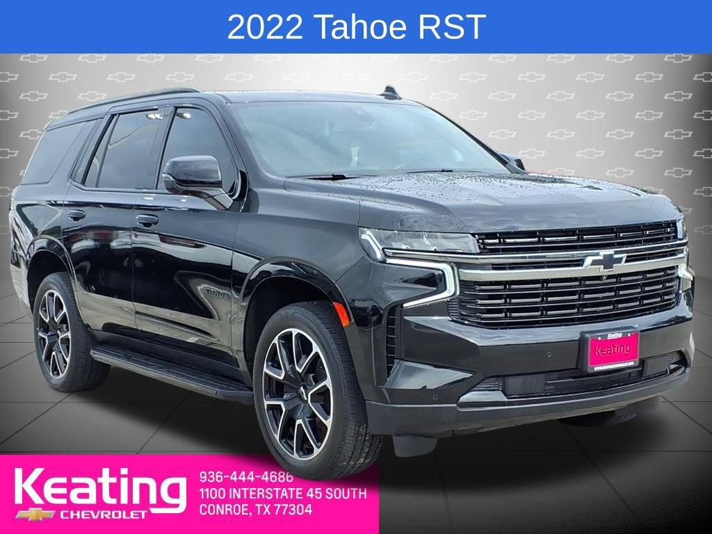 2022 Chevrolet Tahoe RST in Black — front three-quarter view