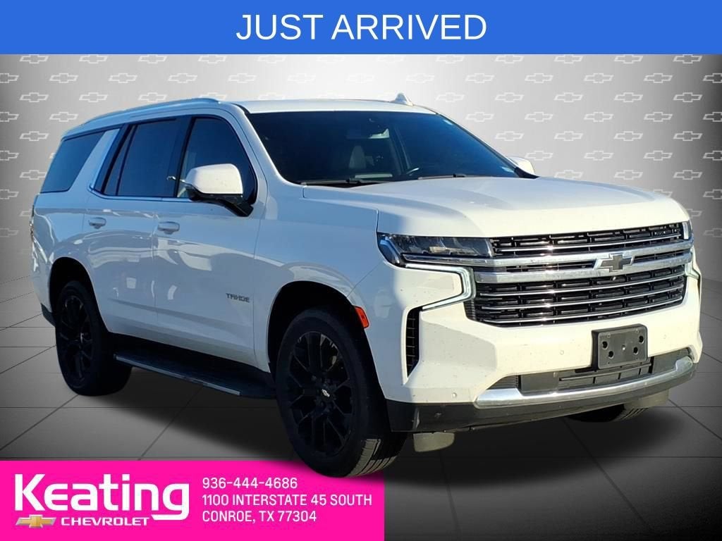2022 Chevrolet Tahoe LT in Summit White — front three-quarter view