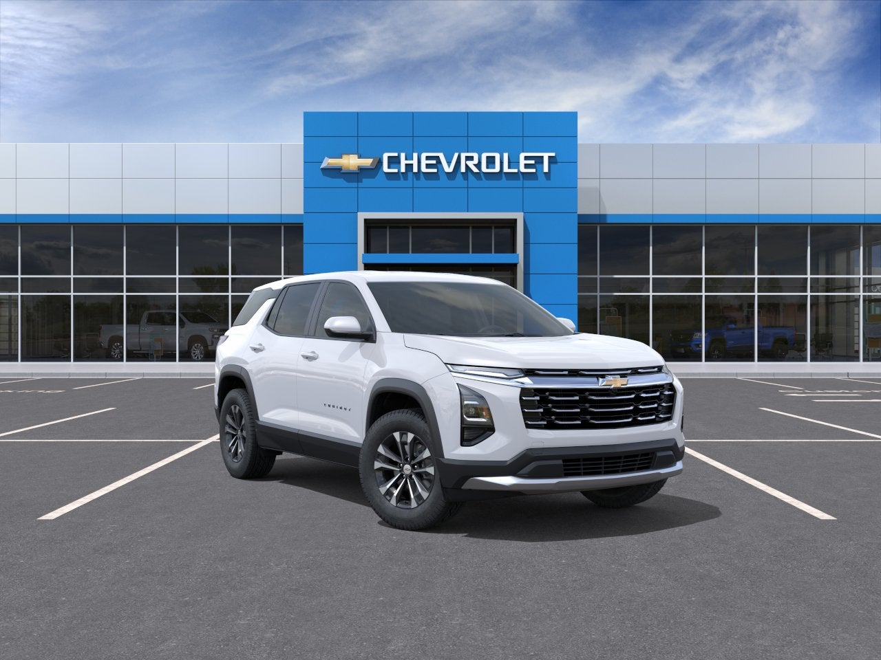 2027 Chevrolet Equinox LT in Summit White — front three-quarter view