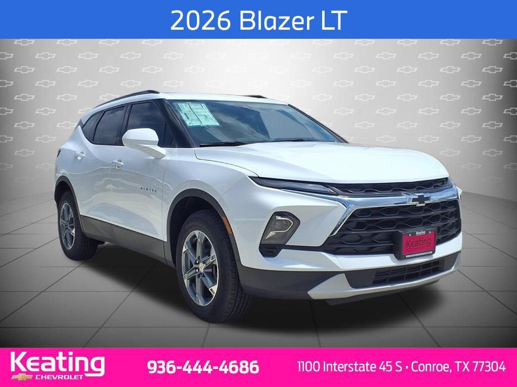 2026 Chevrolet Blazer 2LT in Summit White — front three-quarter view