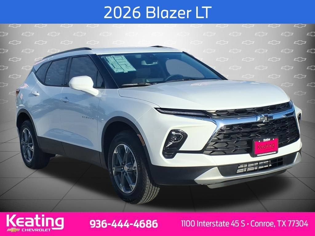 2026 Chevrolet Blazer 2LT in Summit White — front three-quarter view