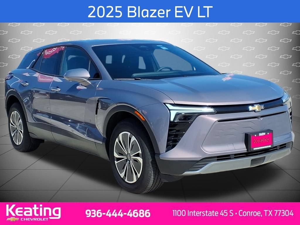 2025 Chevrolet Blazer EV LT in Galaxy Gray Metallic — front three-quarter view