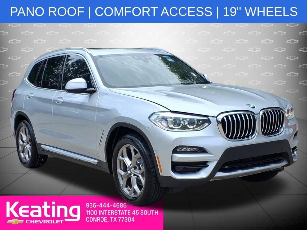 2021 BMW X3 sDrive30i in Silver — front three-quarter view