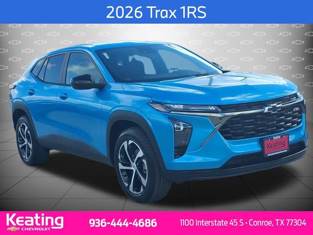 2026 Chevrolet Trax 1RS in Marina Blue Metallic — front three-quarter view