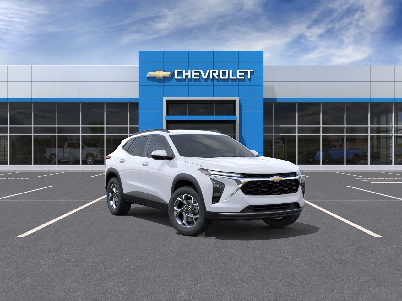 2026 Chevrolet Trax LT in Summit White — front three-quarter view