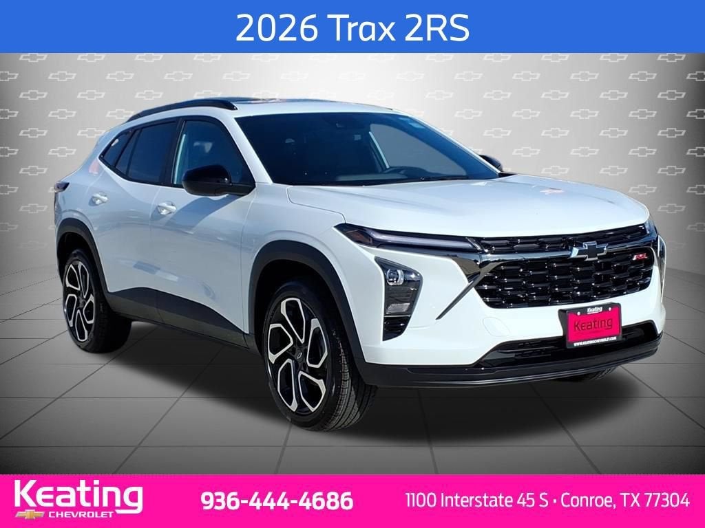 2026 Chevrolet Trax 2RS in Summit White — front three-quarter view