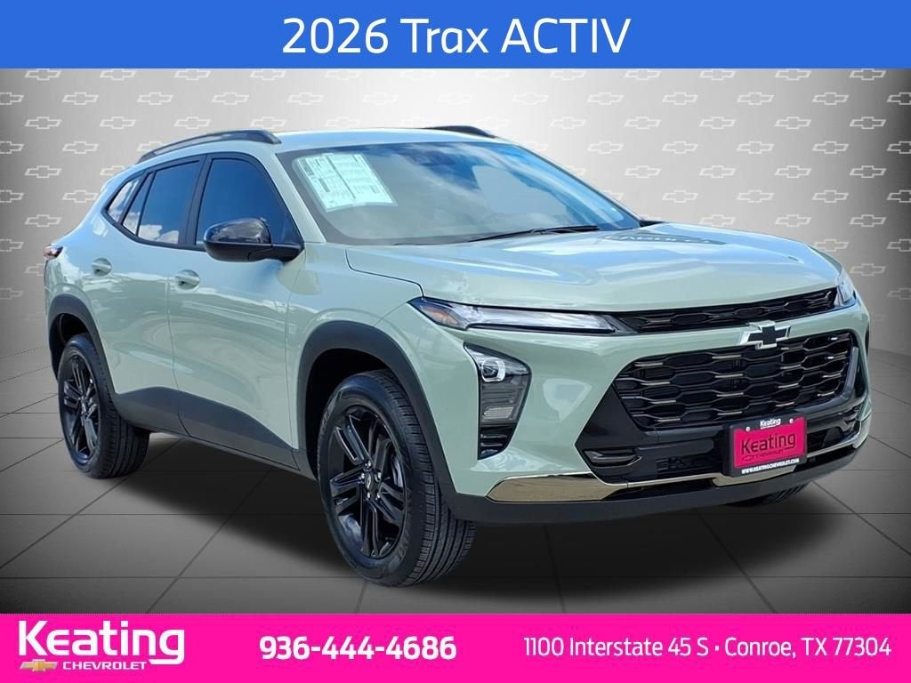 2026 Chevrolet Trax ACTIV in Cacti Green — front three-quarter view