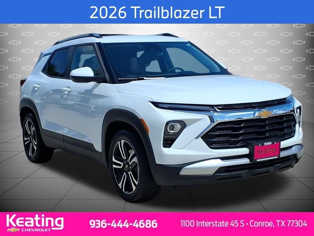 2026 Chevrolet Trailblazer LT in Summit White — front three-quarter view